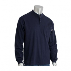 PIP 385-FRHN-(NV)-2X, PIP®, AR/FR Long Sleeve Henley, FR Clothing, Navy, 2XL